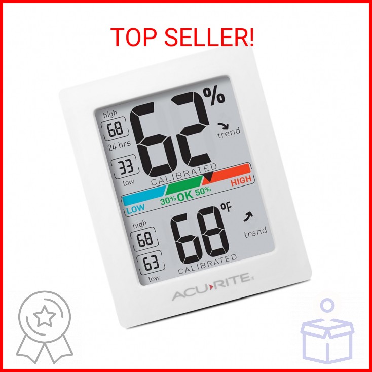 AcuRite Humidity Meter Hygrometer and Indoor Digital Thermometer with Temperatur