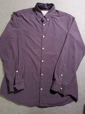 Mizzen Main Men s Red Blue Plaid Trim Fit Long Sleeve Button Down Shirt Size XL