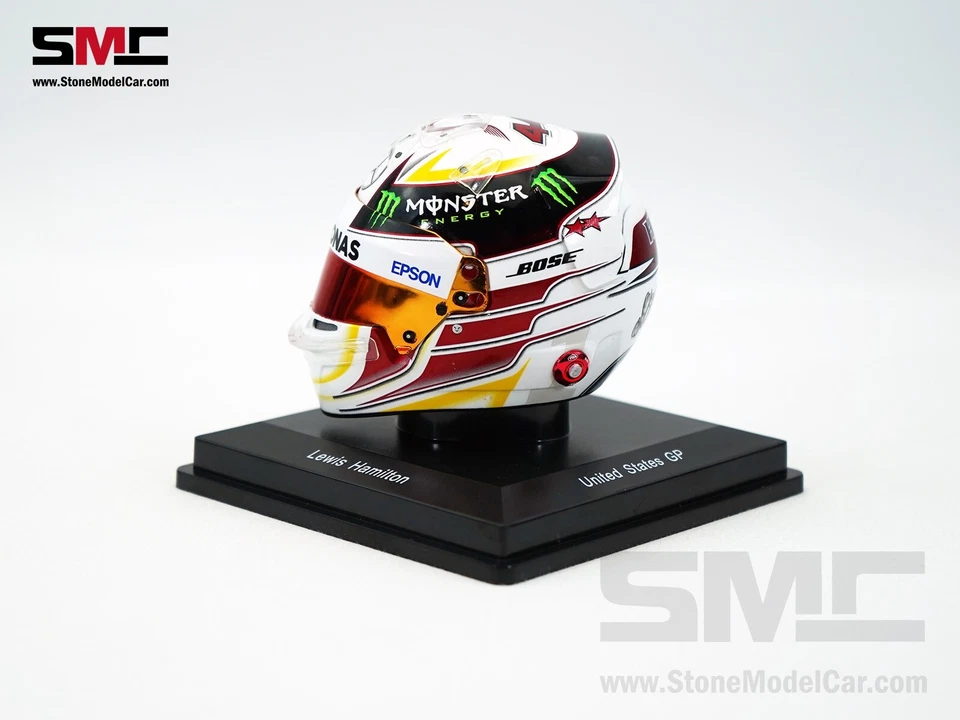 Capacete de faísca Mercedes AMG F1 W06 #44 Lewis Hamilton EUA GP 2015 3x WDC 1:5 5HF170 - Imagem 2 de 4
