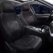 2x Front Car Seat Covers Leather Car Seat Protector Universal fit for Most Cars