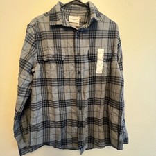 Goodfellow  Co Mens Midweight Standard Fit Plaid Button-Up Shirt M