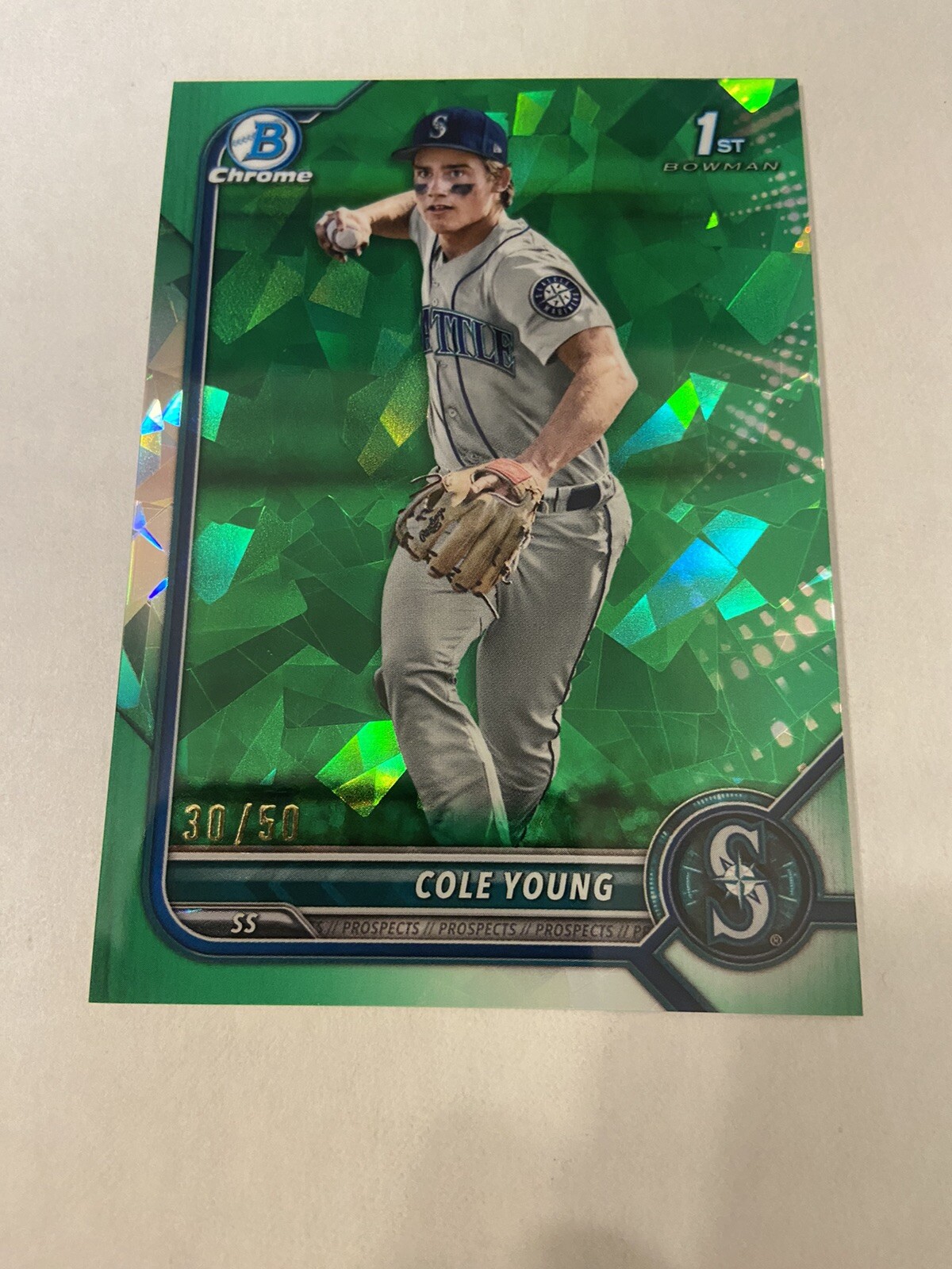 2022 Bowman Draft Chrome Sapphire Cole Young Green 30/50