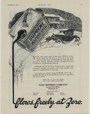 1920 Gulf Refining Co. Ad: Supreme Auto Oil Can Pictured - Pittsburgh, PA