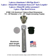 Bong de tabaco de vidrio de cerámica pipa de agua cuenco de metal de 1 golpe + tubo de 2,0 + ojal + pantalla