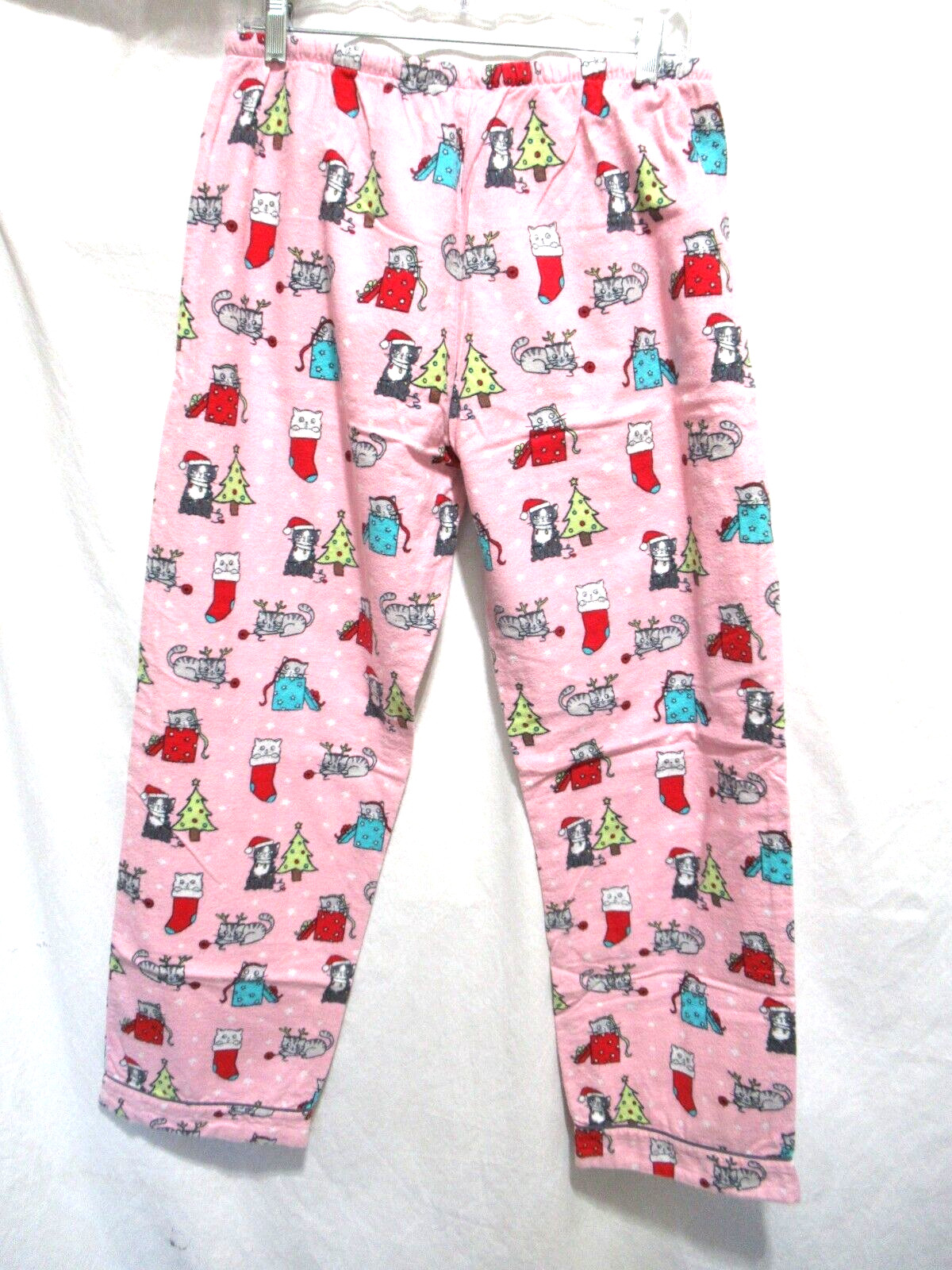 P.J. Salvage Size Medium Christmas Time Presents Kitty Flannel Pajama Bottoms