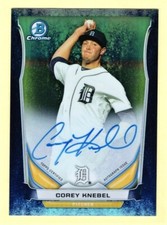 Corey Knebel Tigers 2014 Bowman Chrome Bubbles Refractor Prospect Auto 12/99