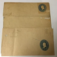    POSTAL COVER TWO FOLDED BLANK LETTERS WITH STAMP