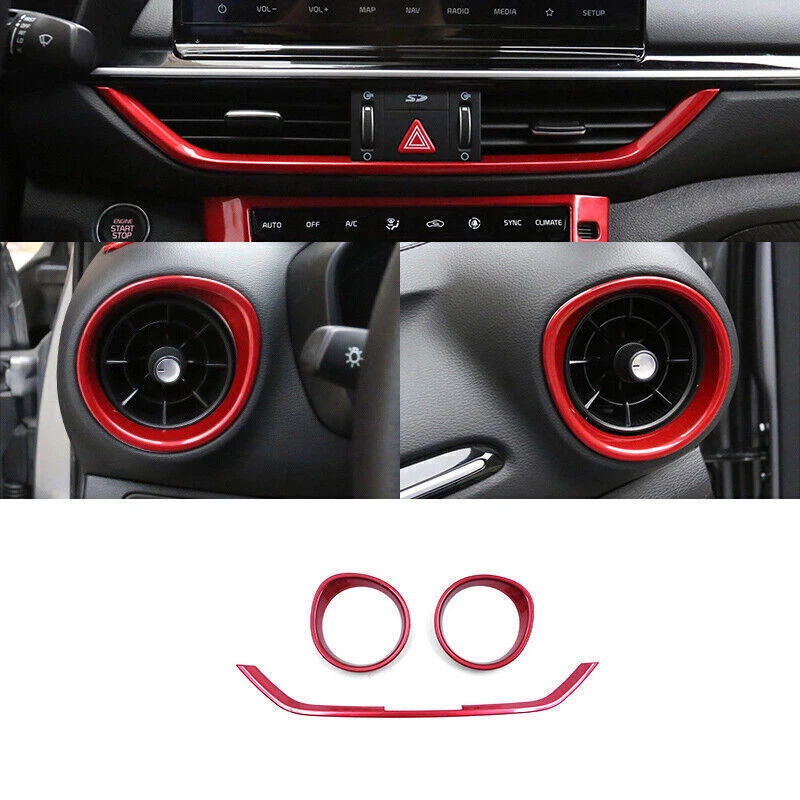For Kia Forte 2019-24 Sport Red Full Dash Set interior Decor Trim Decal Kit Foto 3 de 4