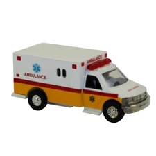 RI Novelty - Pull Back Die-Cast Metal Vehicle - RESCUE AMBULANCE (Yellow)(5 inch