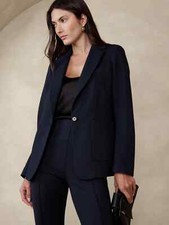 NEW Banana Republic XXS Relaxed Stretch-Ponte Blazer XXS Navy 841758