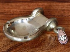 Leder Goldpfeil "Golden Arrow" Messing Aschenbescher Sch&auml;kel rar!