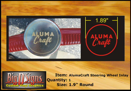 Alumacraft Steering Wheel Inlay Vinyl Decal 1.9 Inch Round Each (Qty 1)