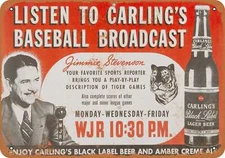 METAL SIGN - 1935 Carling's Black Label Beer Detroit Tigers -- Vintage Look