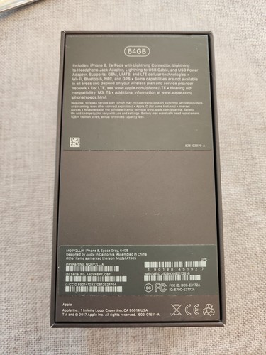 Apple A1863 iPhone 8 Space Gray 64GB Genuine EMPTY RETAIL BOX ONLY - Picture 2 of 3