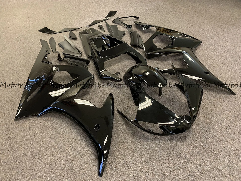 Glossy Black Fairing Kit For Yamaha YZF R6 2005 Bodywork Injection Molding+Bolts Foto 3 de 4