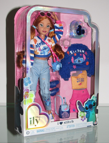 NEW DISNEY ILY 4EVER ALOHA STITCH ARTICULATED POSABLE DOLL WITH JEANS & OUTFITS - Picture 1 of 13