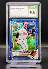 Connor Norby (2021) Bowman Chrome Draft SAPPHIRE REFRACTOR [ CSG GEM MINT 9.5 ]