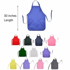 Apron Commercial Restaurant Home Bib Spun Poly Cotton Kitchen Aprons (2 Pockets)