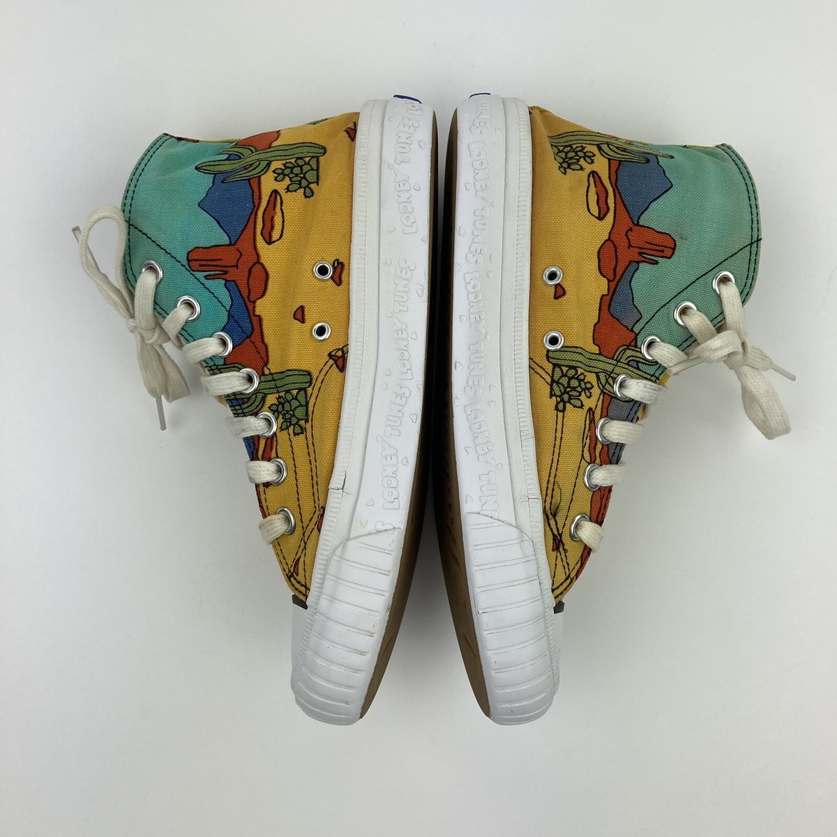 Vintage Looney Tunes Canvas Keds Roadrunner Wile E. Coyote Size 5