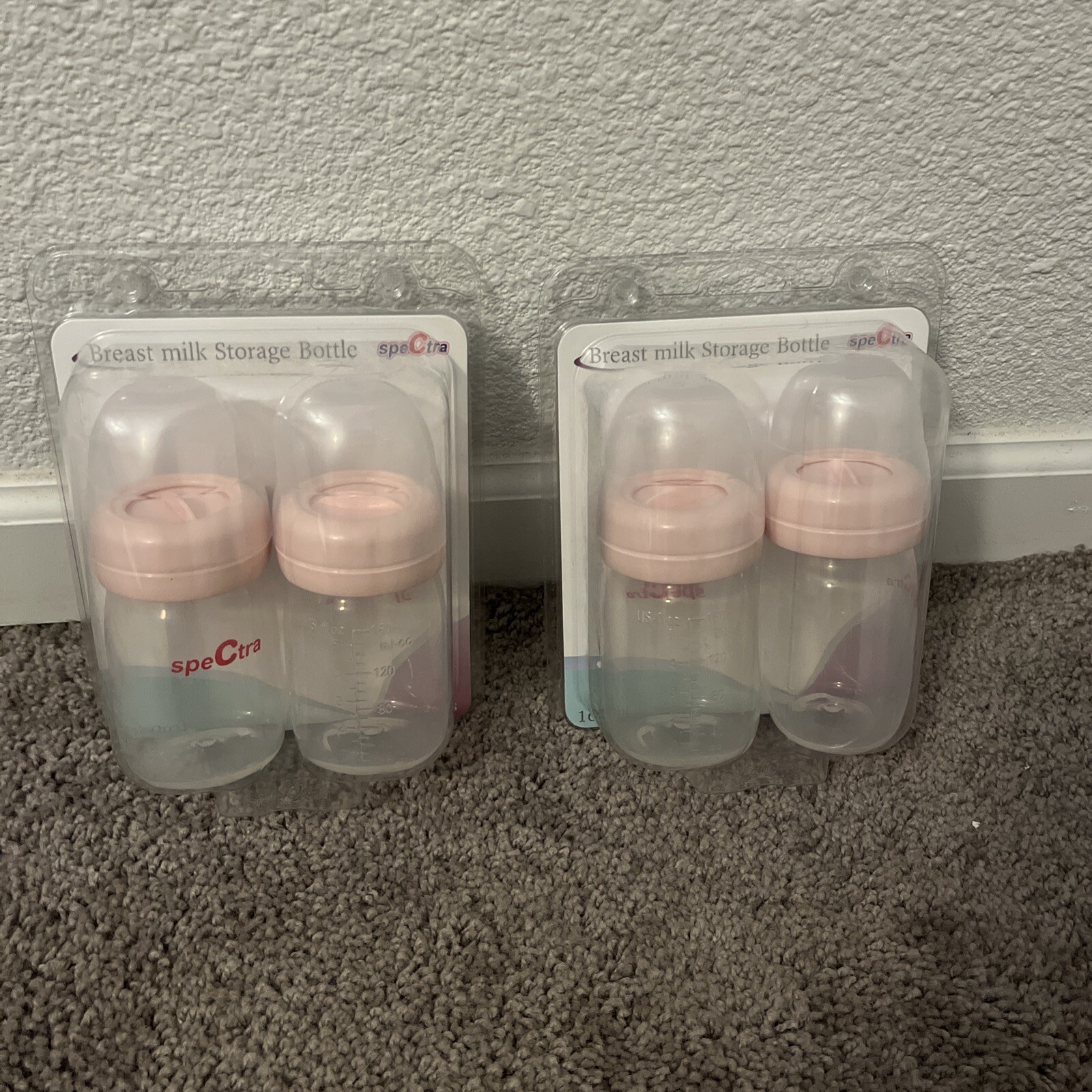 Spectra 160ml Breast Pump Bottles - 2 Double Packs New Sealed-image