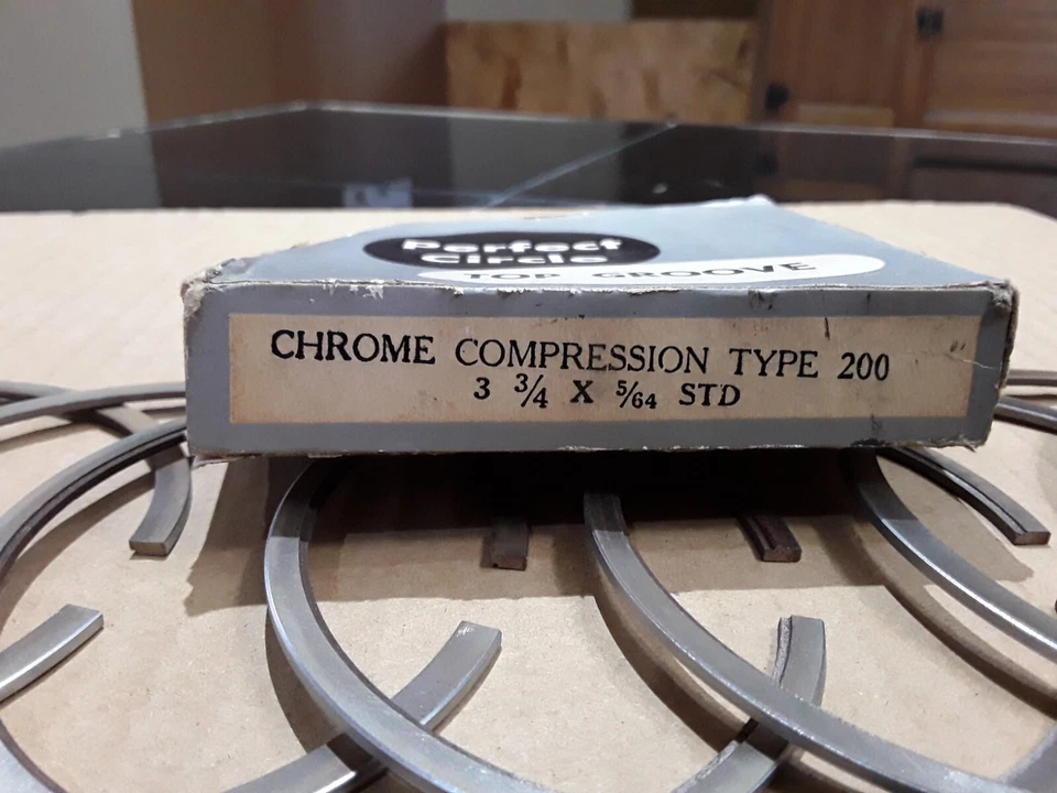 Perfect Circle Piston Rings Top Groove Type 200 Chrome 3 3/4" x 5/64" Pistons - Image 2 of 3