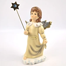 Goebel February Birthday Blessing Angel Figurine Amethyst Theme Flawed Preowned