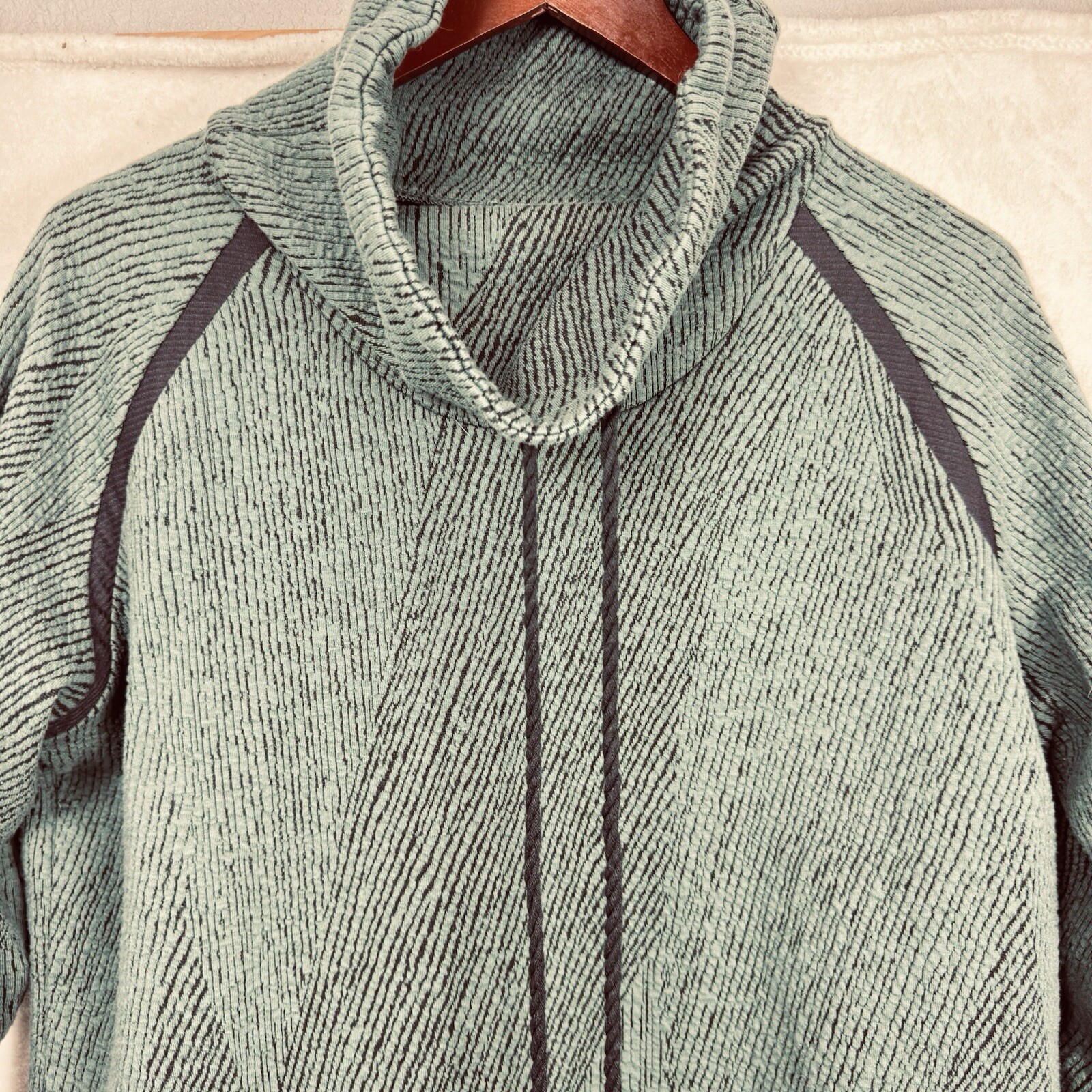 Cowl Neck Drawstring Sweater Pullover Size Large - image 3