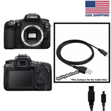 Canon EOS 90D EOS Kiss M Digital Camera USB Cable Transfer Charger Replacement
