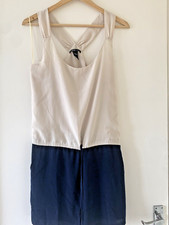 Mango Dress Size XS Nautical Contrast Cream Navy  Pre-Loved