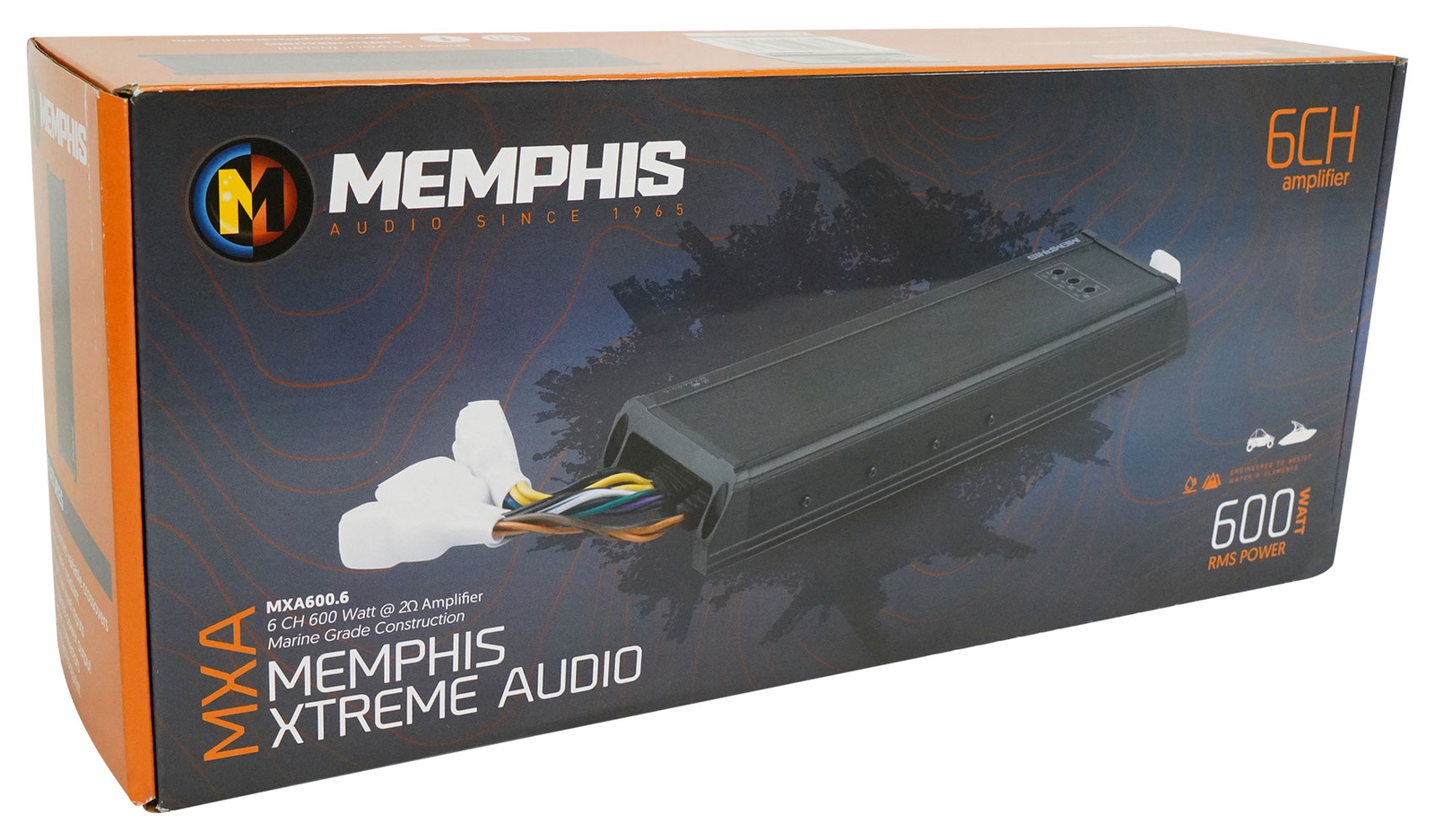 Memphis Audio MXA6006 600 Вт 6-канальный морской UTVATVмотоциклетный усилитель