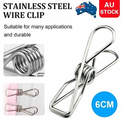 120/200x Stainless Steel Clothes Pegs Hanging Clip Pins Laundry Windproof Clamp