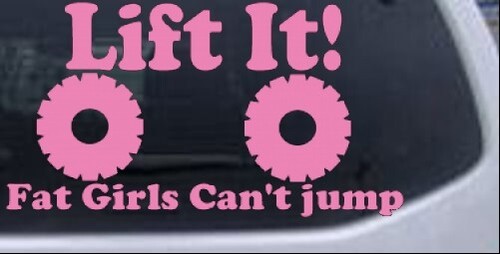 Lift It Fat Girls Cant Jump Off Road Decal Car Truck Window Laptop Decal Sticker - Picture 10 of 32