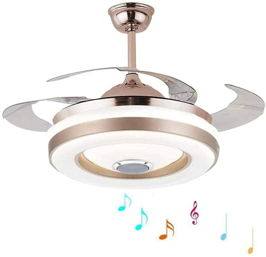 42'' Invisible LED 7-Color Change Ceiling Fans with Lights and Bluetooth Speaker - Image 4 of 4