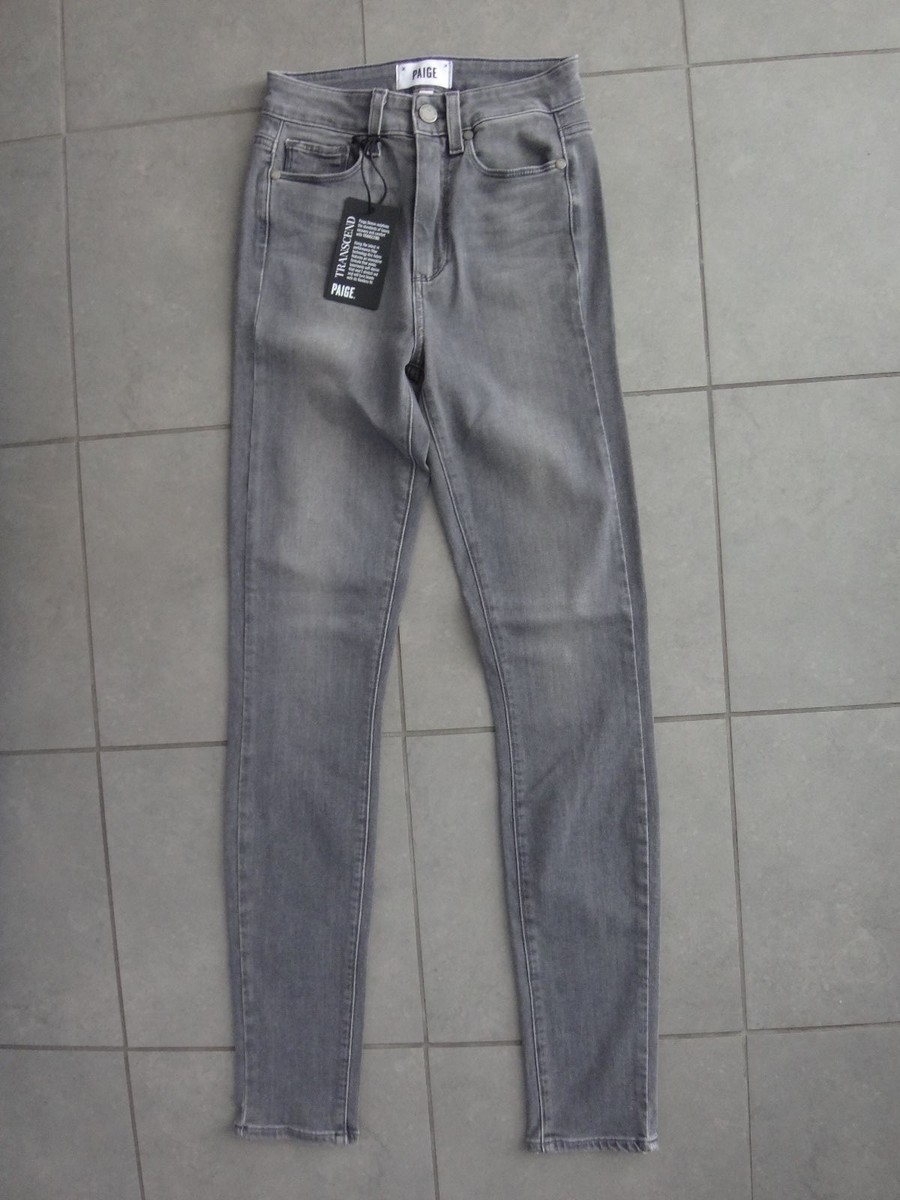 Jean Femme Paige Margo Super High Rise Ultra Skinny - Gris Taille 24 - Neuf Avec étiquettes - Fabriqué Aux USA
