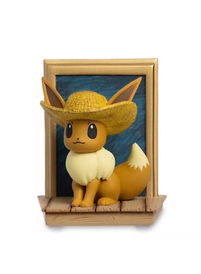 EEVEE STRAW HAT FIGURE Pokemon Center x VAN GOGH MUSEUM Limited Edition SEALED