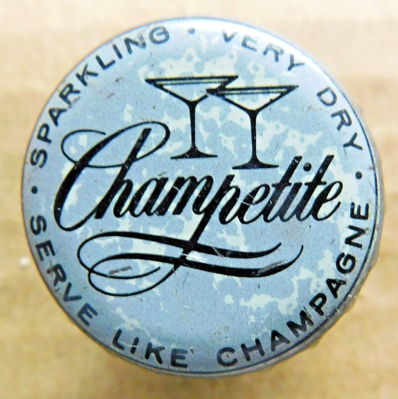 CHAMPETITE cork beer bottle cap 1965 or older   Atlantic Brewing Chicago IL
