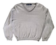 J.CREW Men's XL Pullover Stretch Long Sleeved Woven Sweater Knit Striped Gray