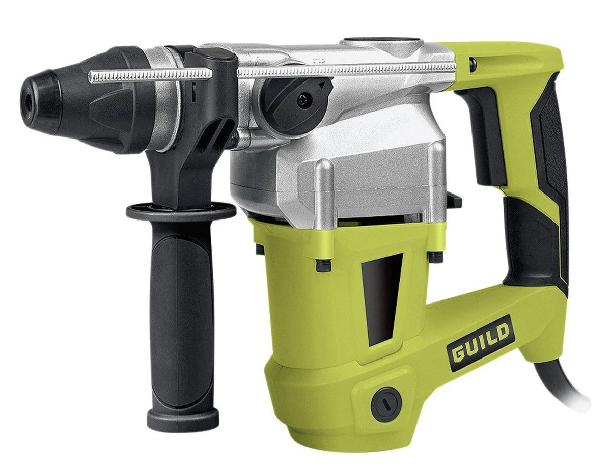 Guild Corded SDS Rotary Hammer Drill 1000W With Auxiliary Handle Accessories