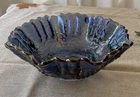Vintage Imperial Purple Amethyst Grape Carnival Glass 10 in Bowl w/ sticker