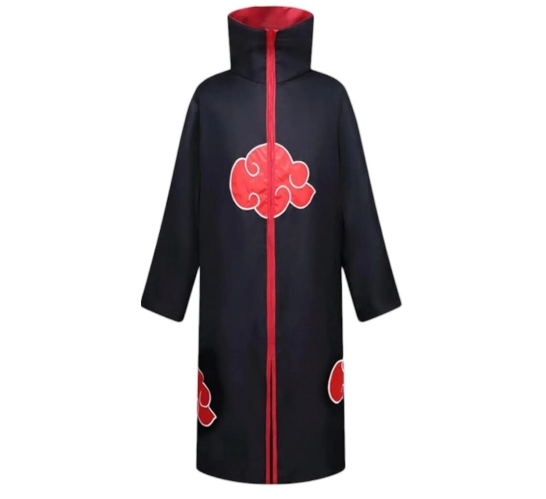 Naruto Akatsuki Size S Cloak Robe Cape Jacket Cosplay Anime Red