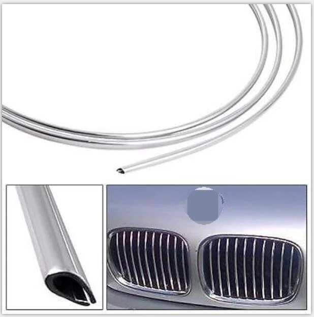 10ft 6mm U Shape Bumper Air Vent Grille Switch Rim Chrome Trim Strip Moulding Foto 4 de 4