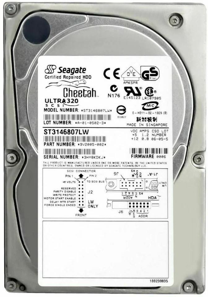 Disk Seagate Cheetah ST3146807LW 146GB 10000RPM 8MB SCSI U320 68-PIN 3.5'' - Immagine 2 di 3