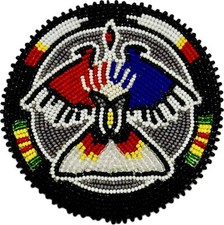 Handmade beaded multicolor Eagle 3 inch rosette/applique