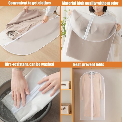 12 Stück Kleidersack Anzug Lange 60 x 120/100cm Rand Transparent Kleidersäcke - Bild 11 von 13