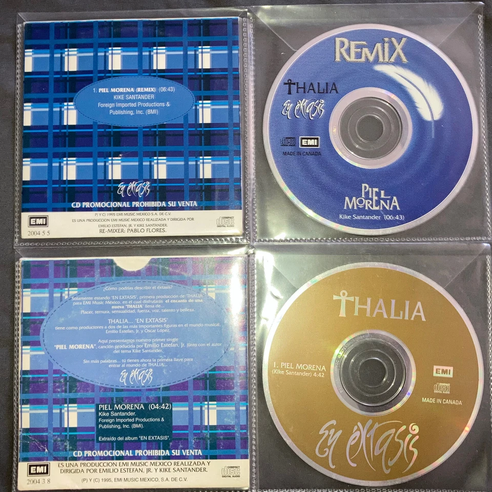 THALIA - En Extasis & En Extasis Remix Single CD’s  1995 Mexico MEGA RARE - Image 2 of 4