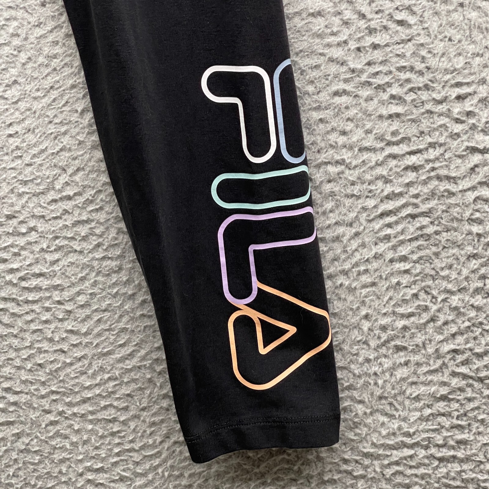 Leggings donna Fila nero elastico in vita pull on logo vita media elasticizzato taglia S