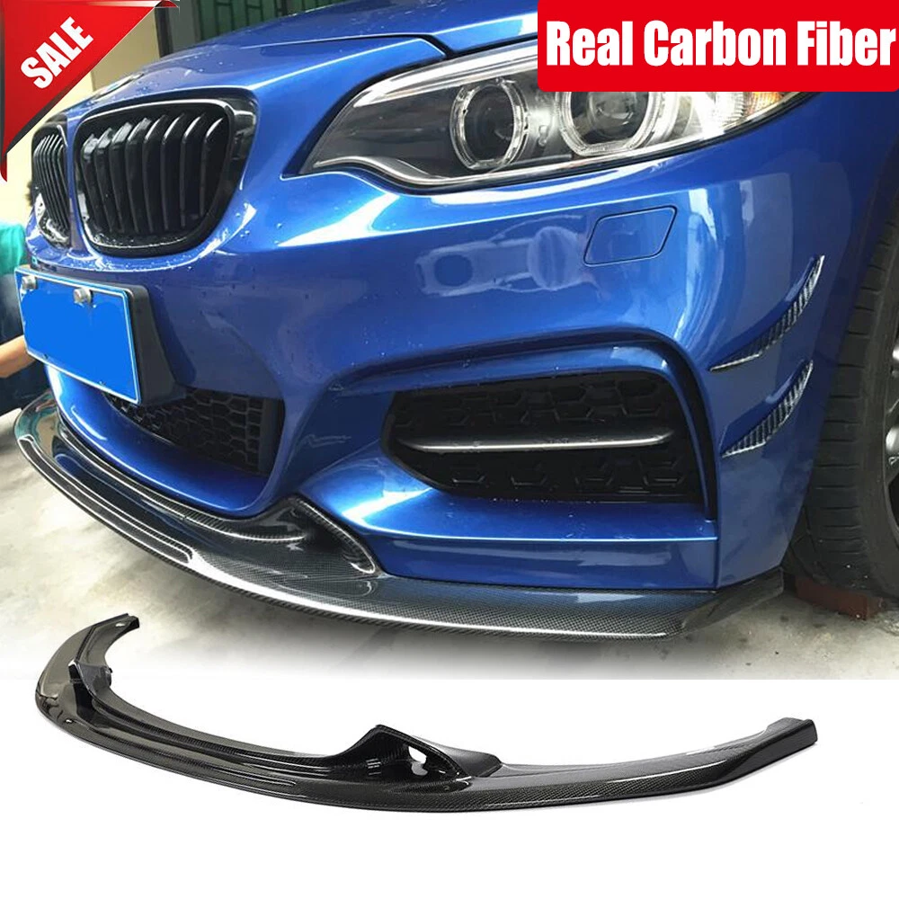 Real Carbon Fiber Front Bumper Lip Spoiler For BMW F22 M Sport