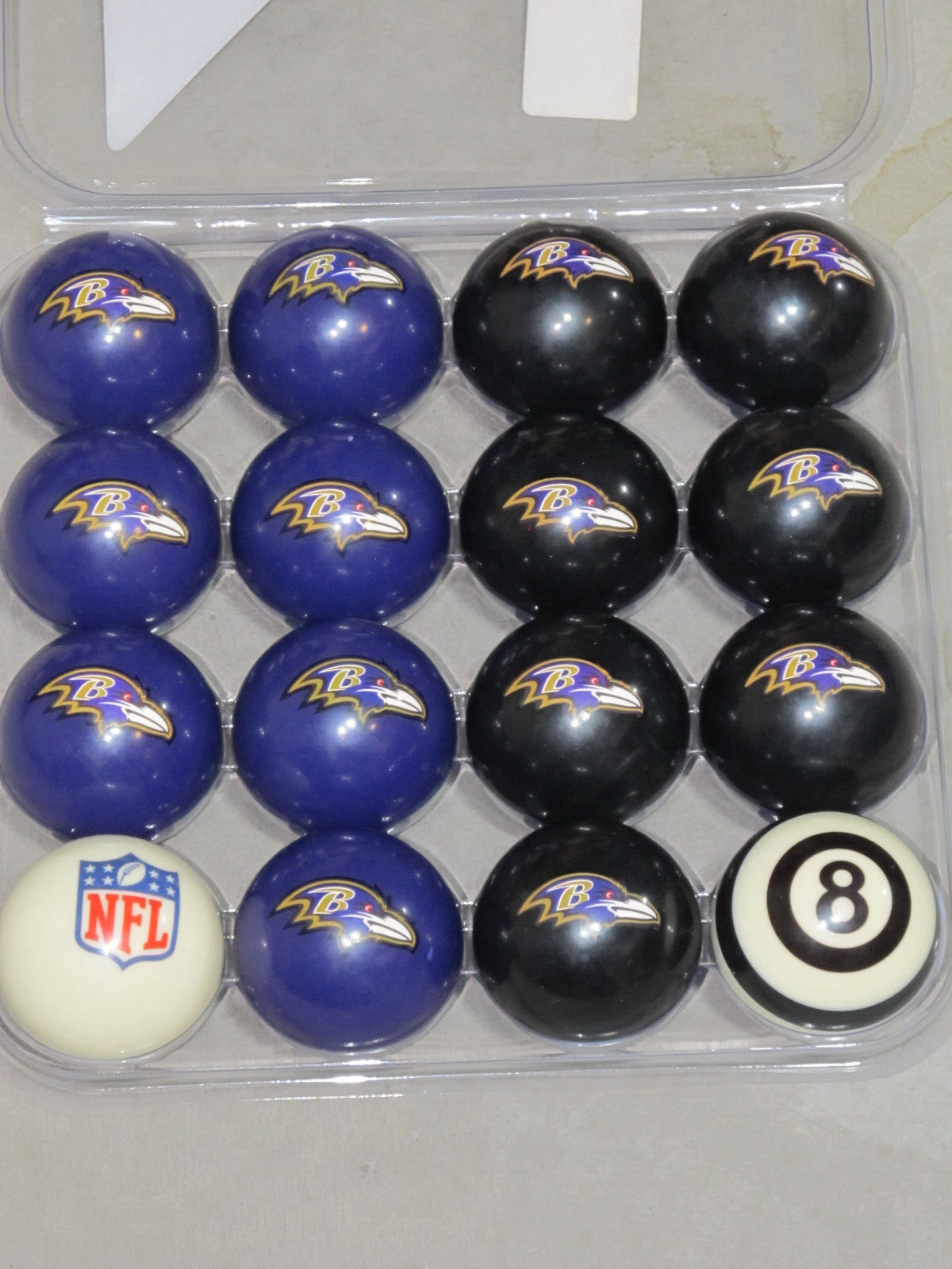Complete Set of NFL BALTIMORE RAVENS Billiard Balls