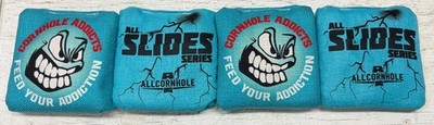 All Cornhole All Slides Series Cornhole Addicts Set of 4 Bags Blue NEW
