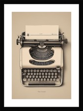 Modern Vintage Typewriter Framed Wall Art Poster Canvas Print Picture thumbnail